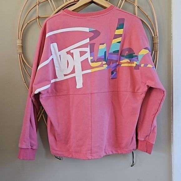 Aywter Popular Salmon Drawstring Waist Baggy Crewneck Graffiti Sweatshirt Sz XL - Picture 16 of 16